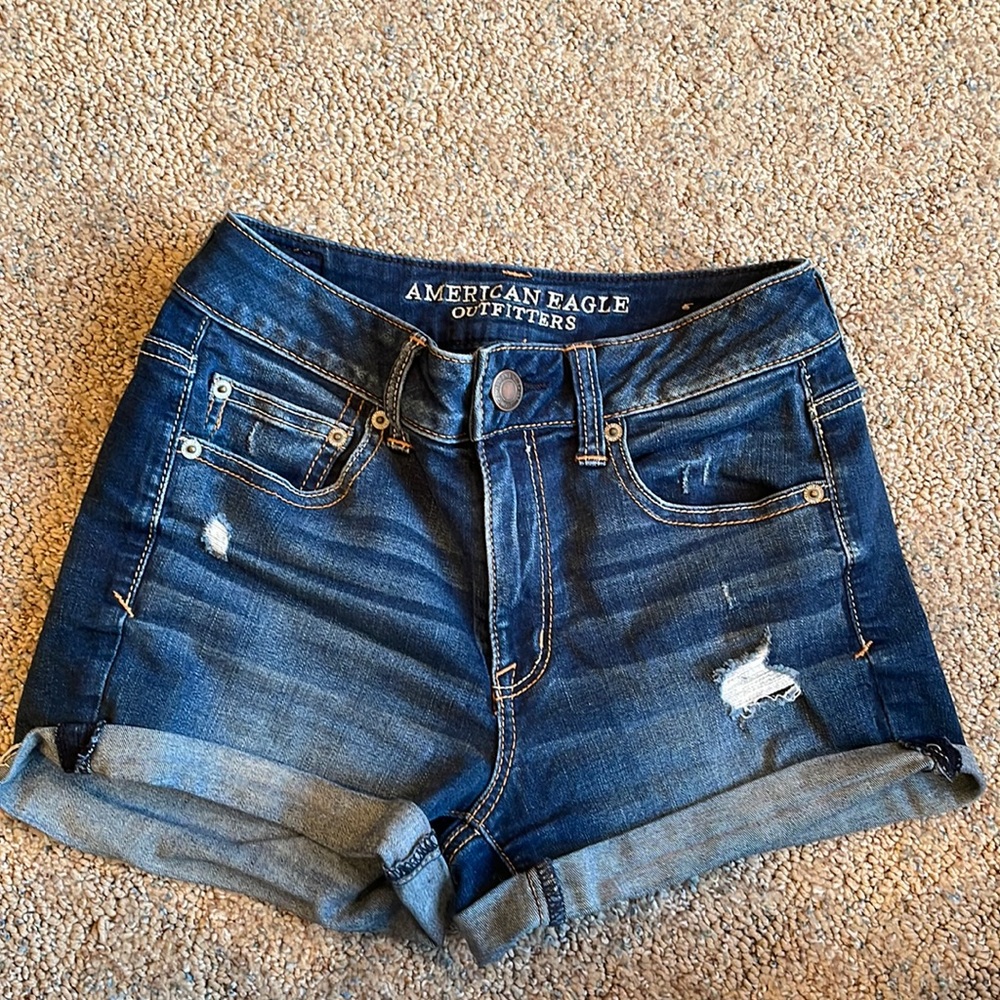 American Eagle Jean Shorts. High Rise Shortie